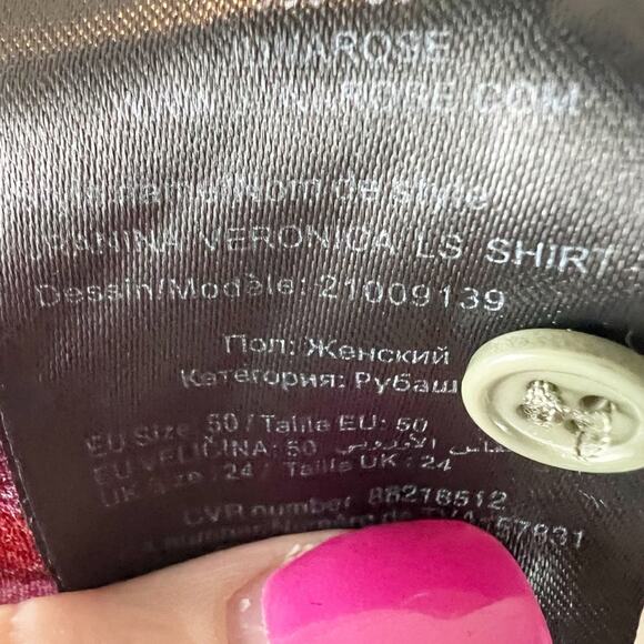 Junarose Women's Blouse US 20 Floral 100% Viscose Long Sleeve Plus Size - Picture 8 of 8